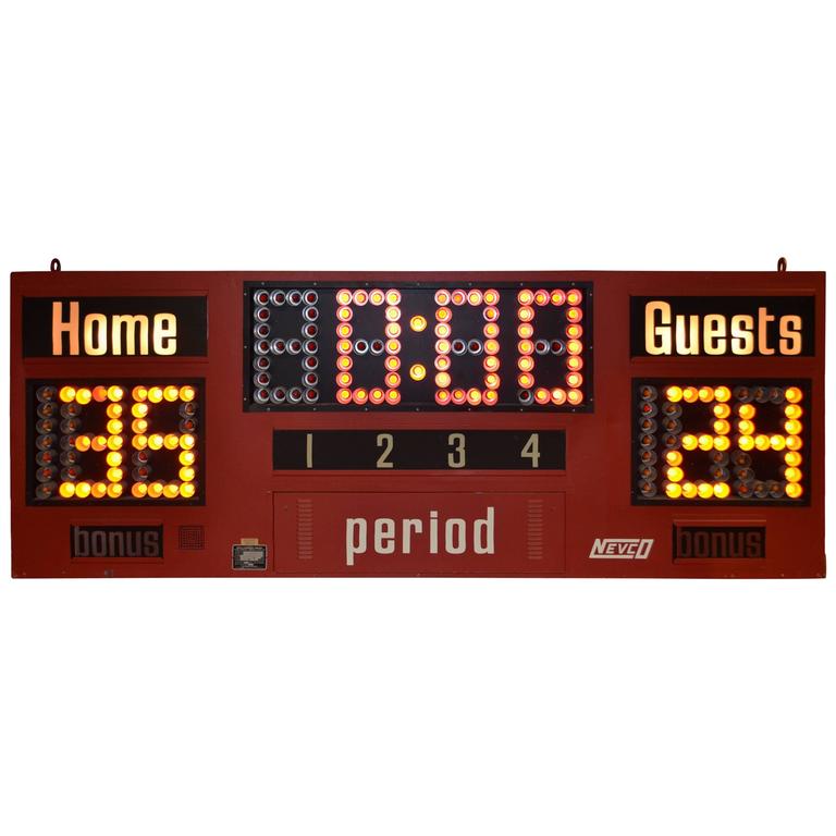 Basketball Scoreboard from NEVCO, early 1980s at 1stdibs