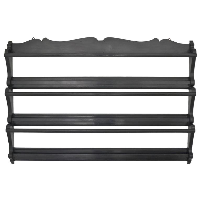 MidCentury Wooden Fretwork Hanging Plate Rack For Sale at 1stdibs