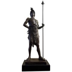 Solid Bronze Warrior Sculpture by Cordier