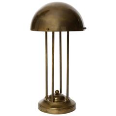 Josef Hoffmann Jugendstil Style Table Lamp, Patinated Brass