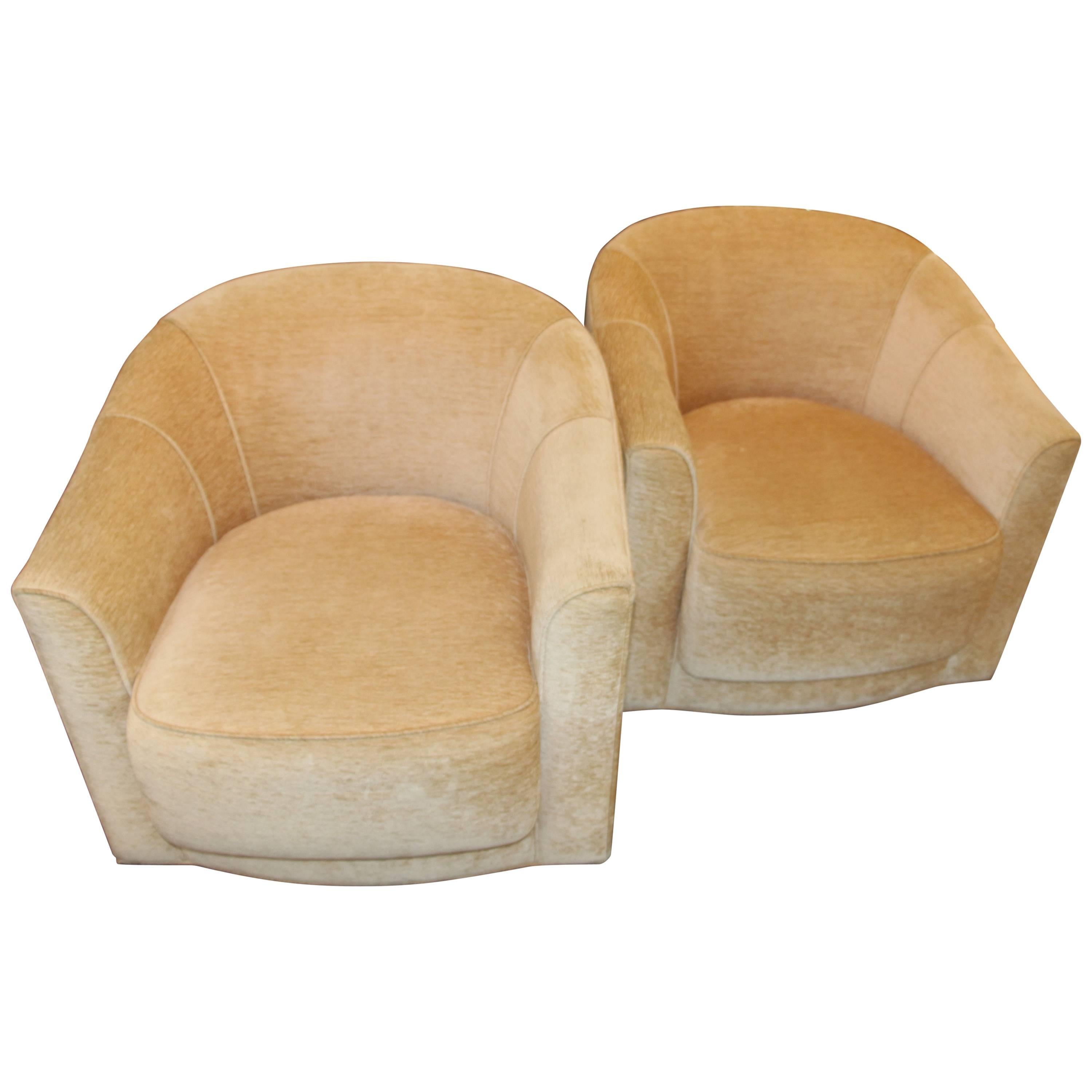 Pair of A. Rudin Chairs on Casters