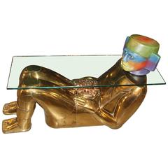 Mario Gonzales Mayan Figural Table with Ceramic Head 3