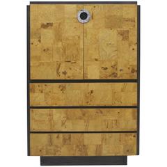 Burl Wood and Charcoal Grey Tall Cabinet or Drybar 12