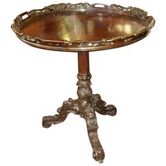 Antique Irish Carved Chippendale Style Mahogany Tilt-Top Tea Table 12