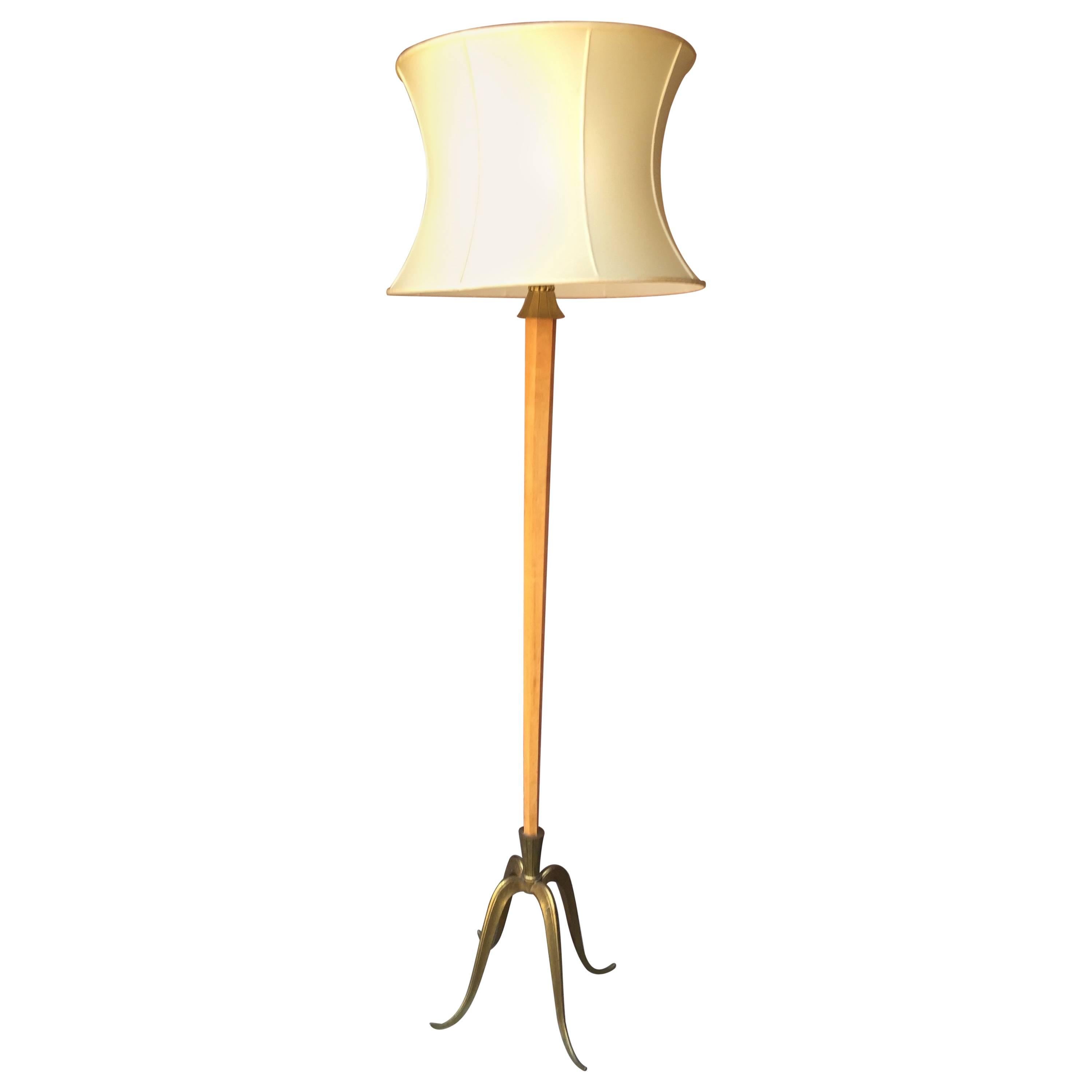 French Deco Floor Lamp Attributed to André Arbus For Sale