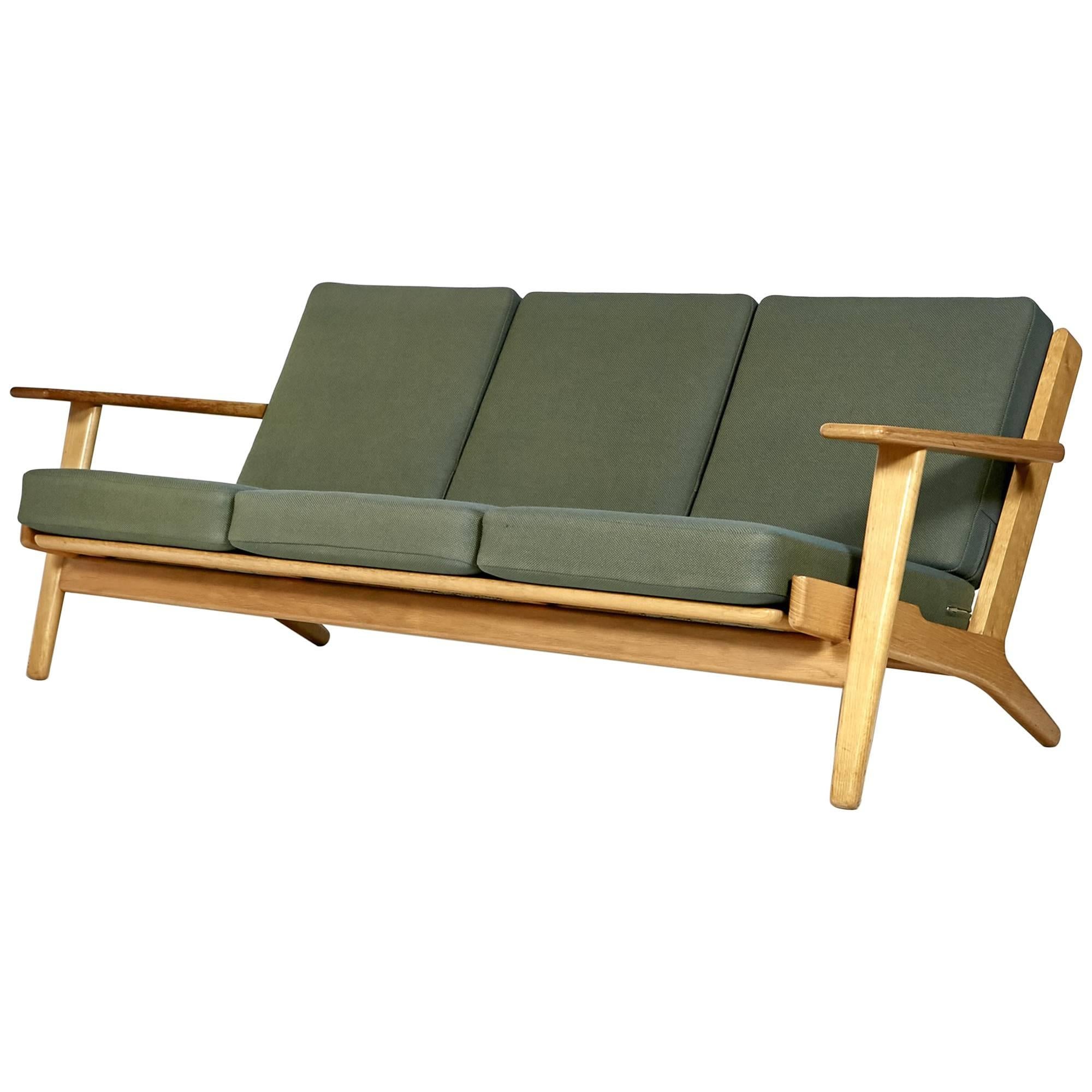 Hans J. Wegner Three-Seat Sofa in Oak for GETAMA, Denmark, GE-290 For Sale