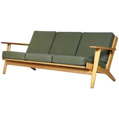 Hans J. Wegner Three-Seat Sofa in Oak for GETAMA, Denmark, GE-290