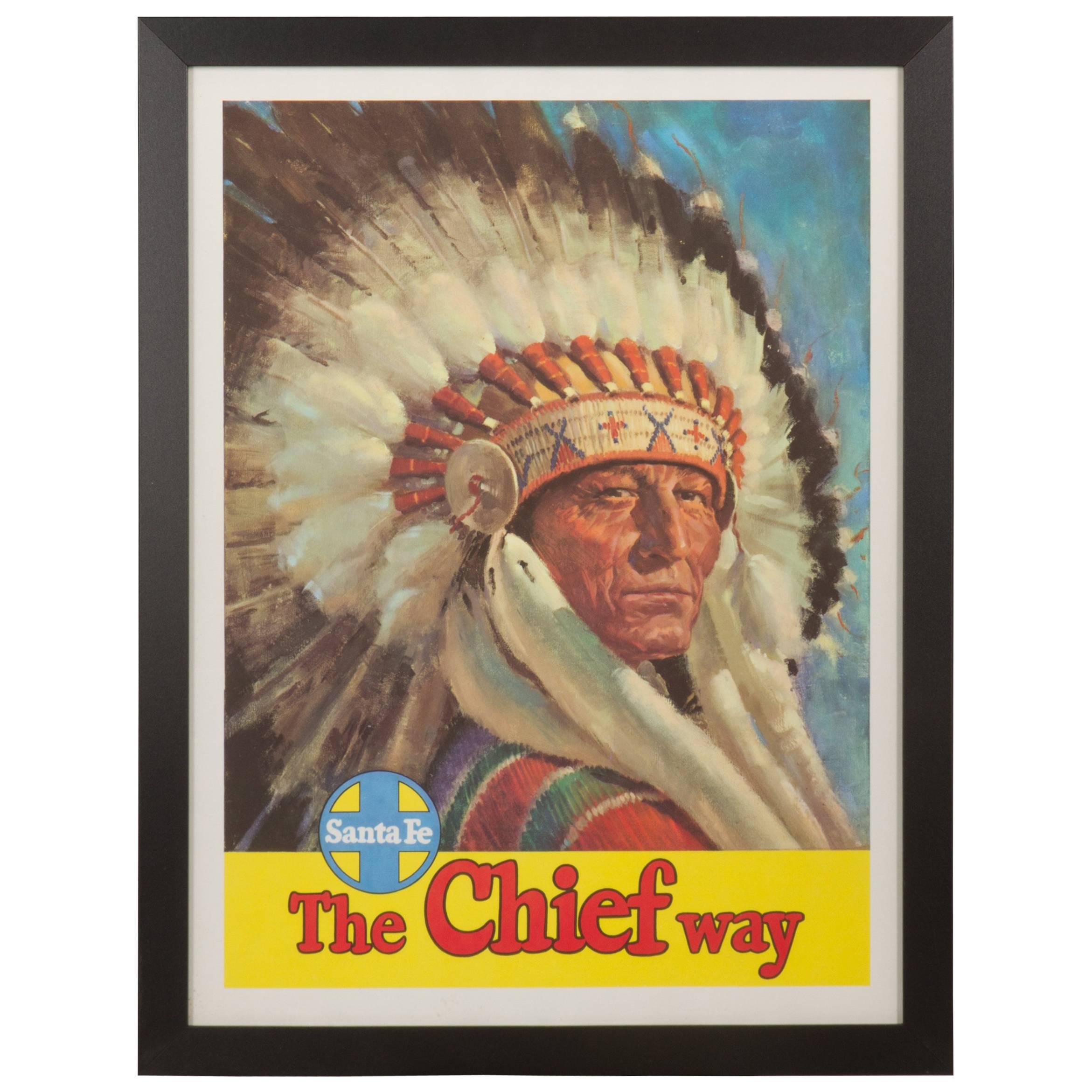 Original Sante Fe Travel Poster "The Chief Way" For Sale