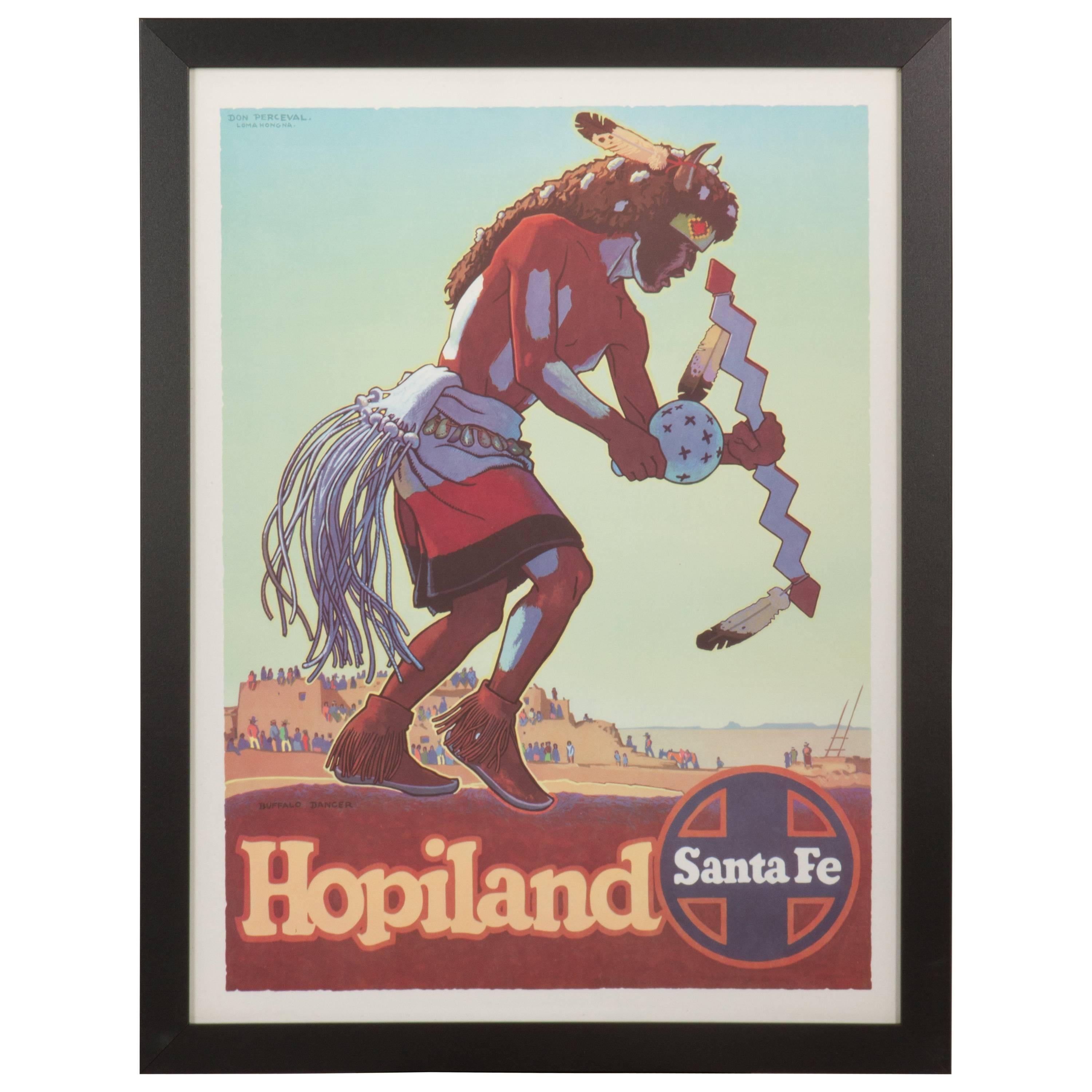 Original Vintage Santa Fe Railroad Poster "Hopi Land" by Don Perceval For Sale