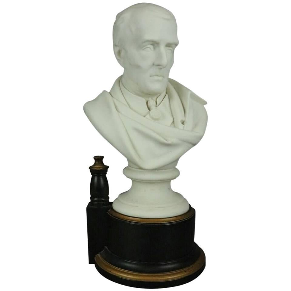 Antique English Parian Bust of Wellesley, Duke of Wellington after J. Pitts