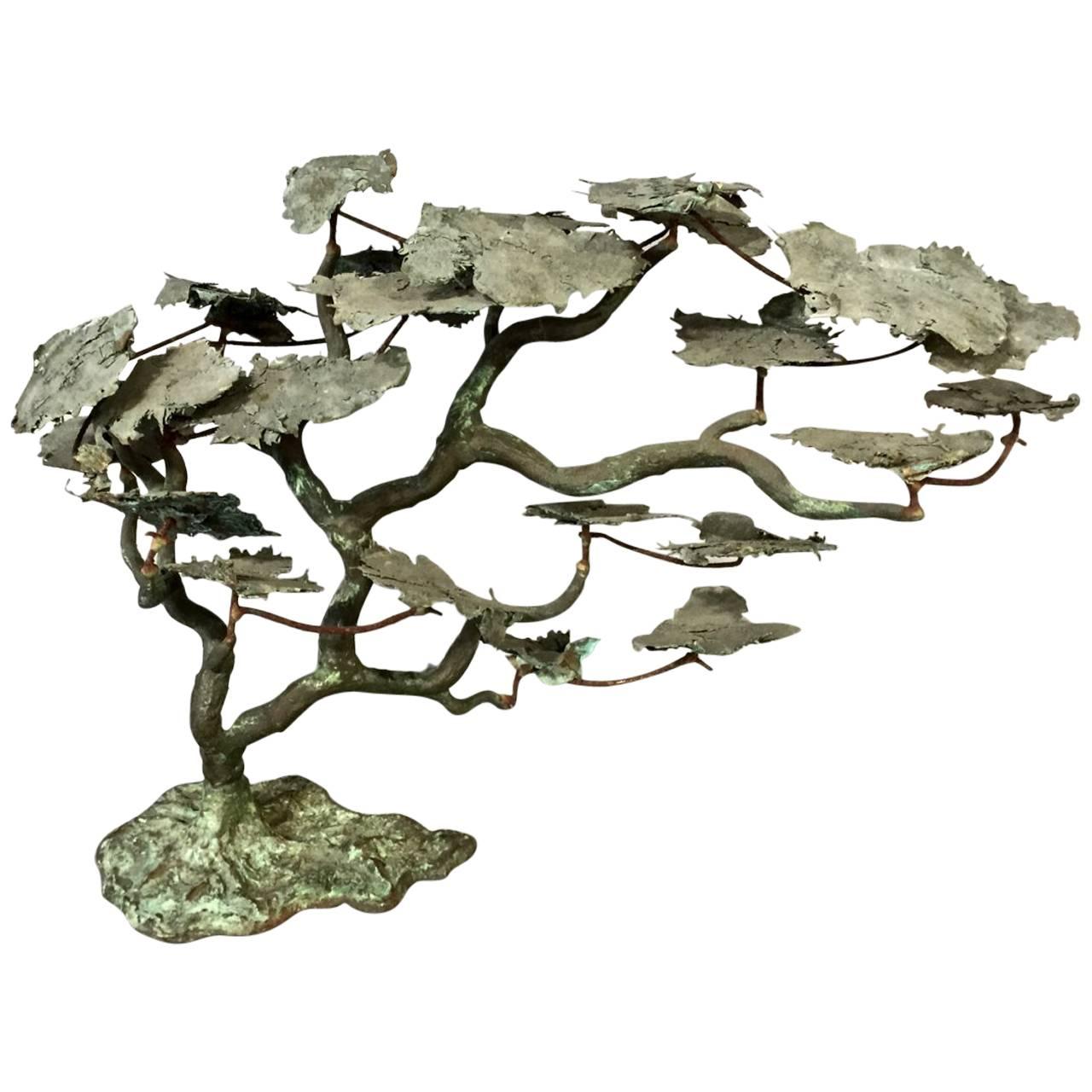 Mid-20th Century Brass Sculpture of a Serengeti Tree