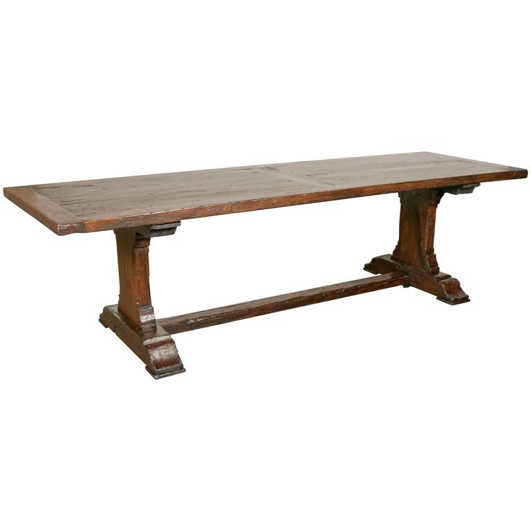 French monastery trestle table, 1850s