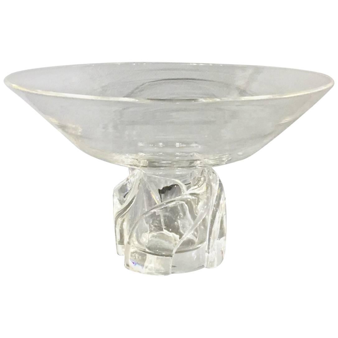 Bol ou piédestal en taza de Steuben du milieu du 20e siècle en vente