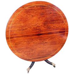 Antique Regency Rosewood Circular Breakfast Centre Table