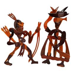 Vintage 1960s Large Wooden Wall Sculpture