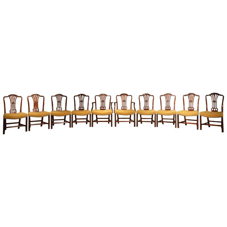 18th Century set of 10 Dining Chairs For Sale at 1stDibs