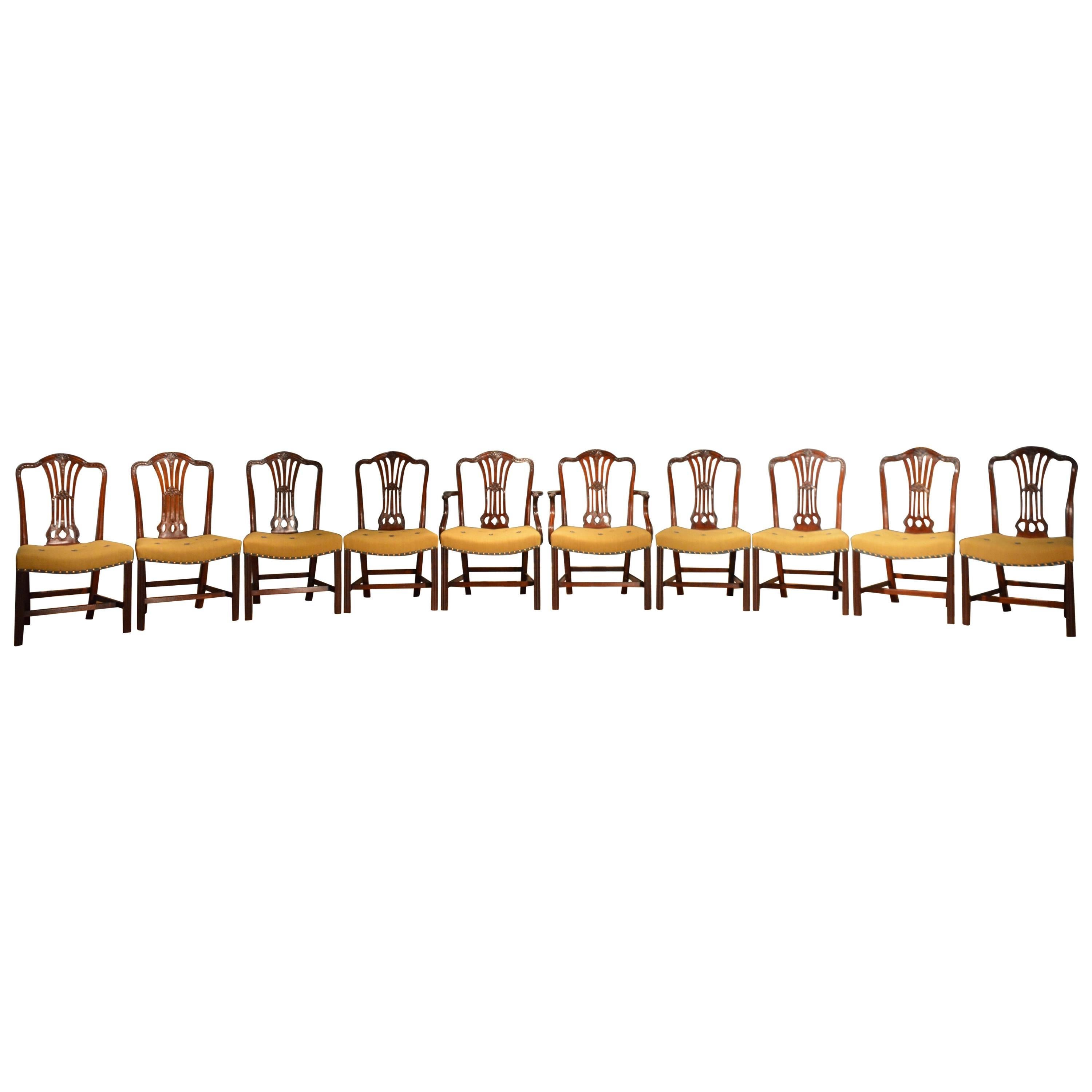  18th Century set of 10 Dining Chairs For Sale