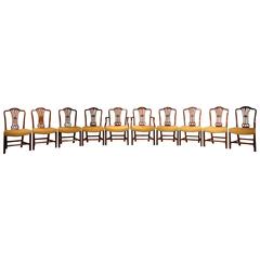  18th Century set of 10 Dining Chairs