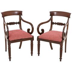 Pair of William IV Mahogany Library Chairs