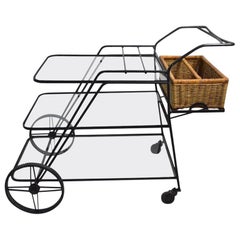 Retro Wrought Iron Garden Serving Cart Attributed to Salterini