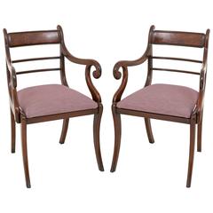 Pair of Regency Mahogany Library Chairs