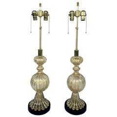 Pair of 1960s Barovier & Toso Murano Lamps