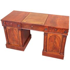 Antique Fine Quality Regency Mahogany Pedestal Desk