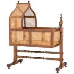 Antique William IV Mahogany Cane Crib