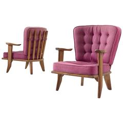 Guillerme 
Chambron Oak Easy Chairs