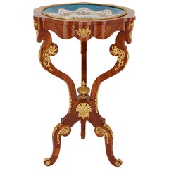 Antiker Gueridon-Tisch aus Goldbronze und Sèvres-Porzellan aus Veilchenholz