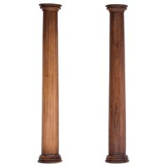 Pair of Neoclassical Columns in Oak, Italian