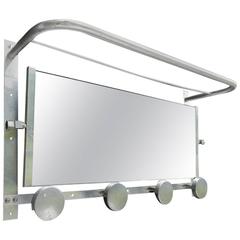 Mid-Century Coat and Hat Rack Swing Mirror Wall-Mounted, 1950s