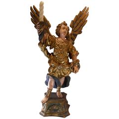 18th Century Wood Carved Gilded Archangel St. Michael 3