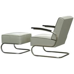 Streamline Tubular Steel Cantilever Armchair Designed by Thonet, Germany, 1930