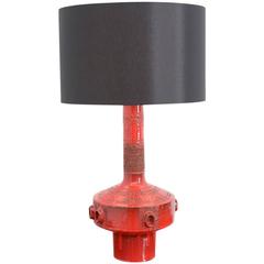 Brutalist Red Ceramic Table Lamp by Rogier Vandeweghe for Amphora