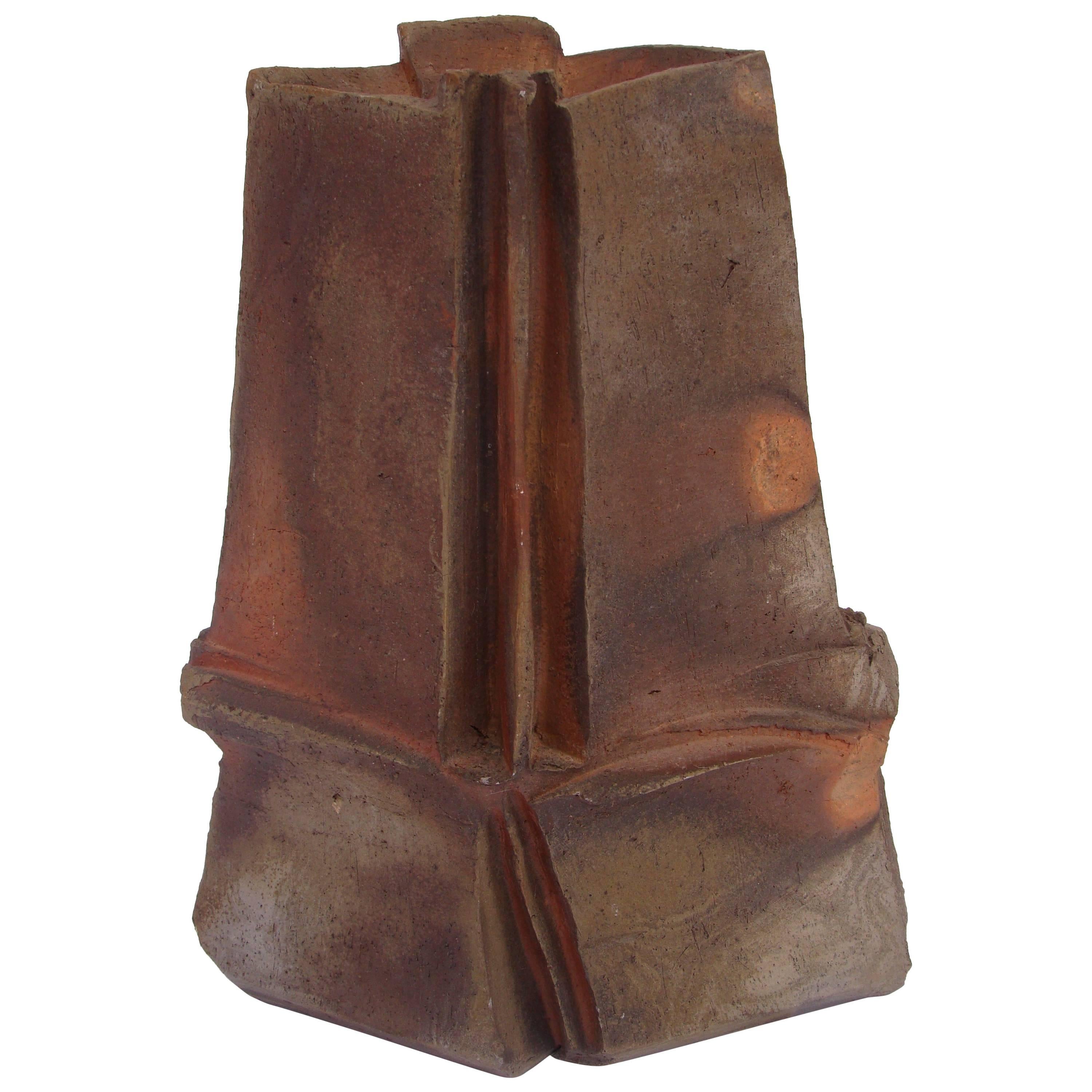 Brutalist Ceramic Sculpture by Eric Astoul, circa 1980-1990 For Sale