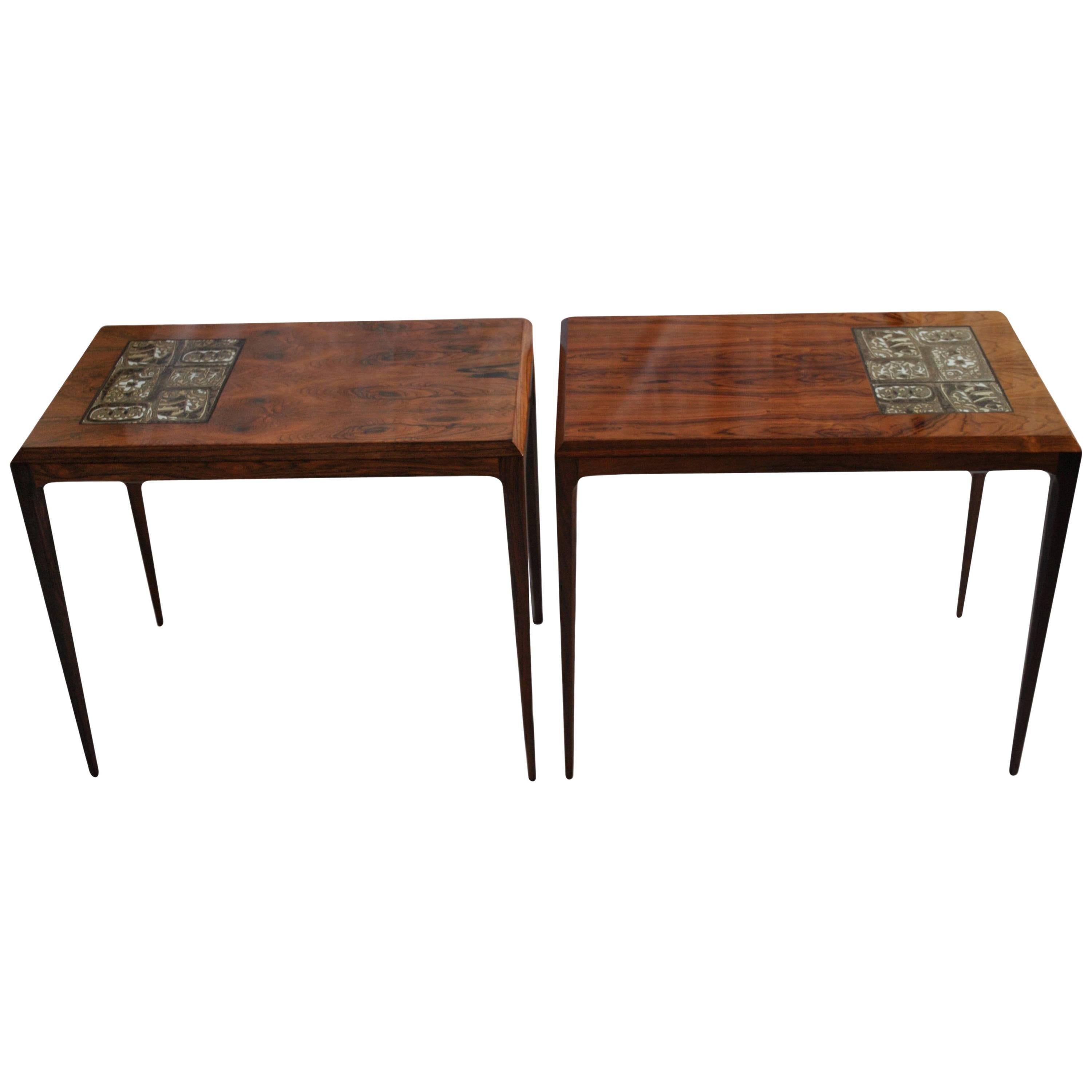 Pair of Midcentury Rosewood Tables by Johannes Andersen