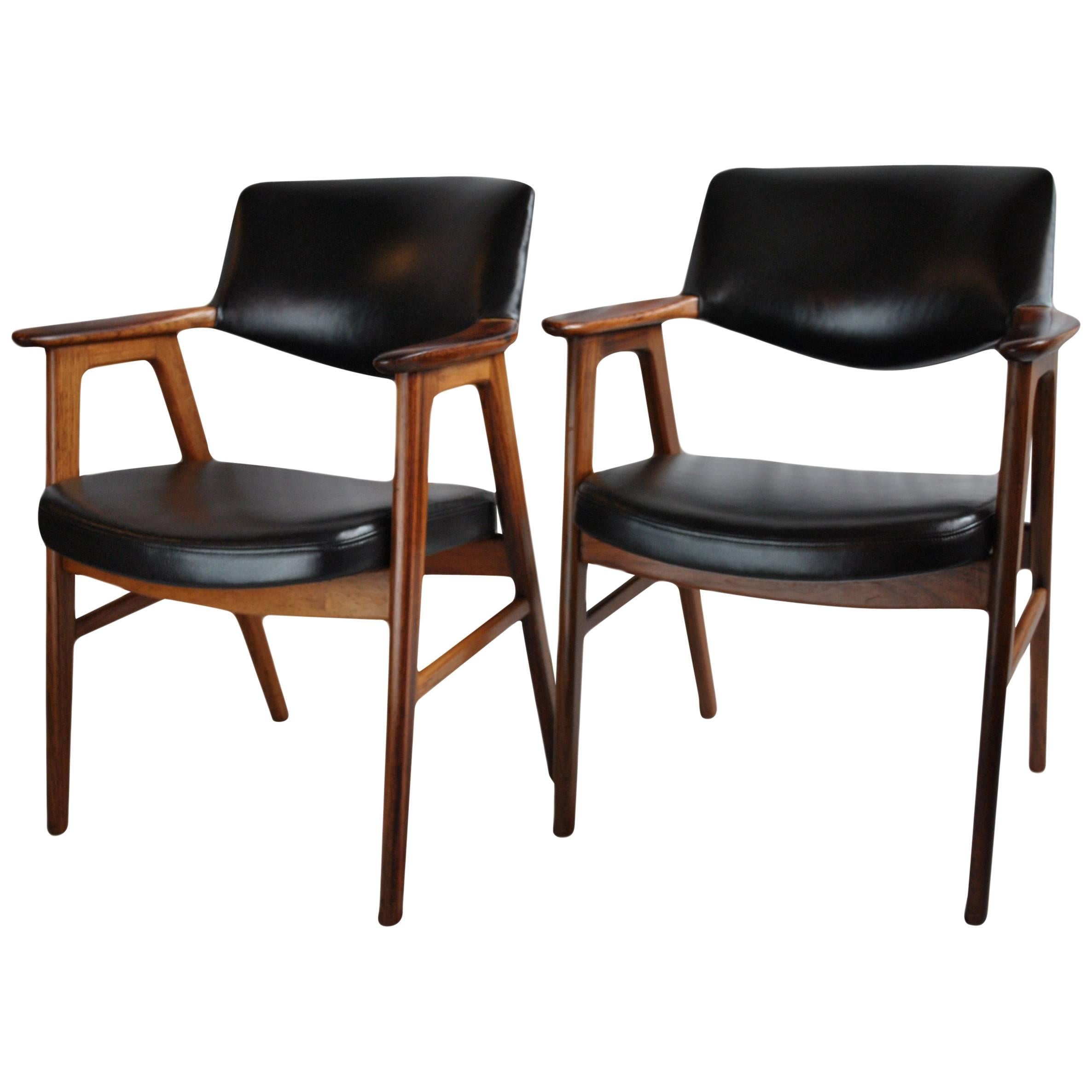 Pair of Fully Restored and Reupholstered Erik Kirkegaard Chairs