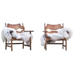 Pair of Danish Armchairs Chairs by Henning Kjaernulf