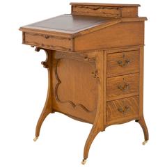 Antique Oak Arts and Crafts Style Davenport