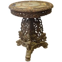 Indian Carved and Painted Table