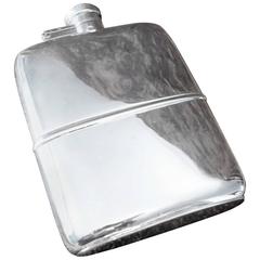 Solid Silver Hall Marked Hip Flask and Cup, 1925