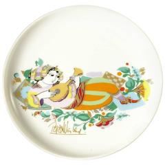 Rosenthal Porcelain Plate by Bjørn Wiinblad, The Thousand and One Night Series 4
