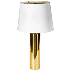 1970s George Kovacs Brass Cylindrical Table Lamp