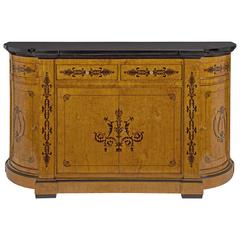 French 19th Century Charles X St. Burl Maple Inlaid Buffet