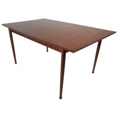 Mid-Century Modern Walnut Dining Table with Rosewood Accents