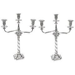 19th Century Pair of Victorian Three-Light Candelabra, H Woodward