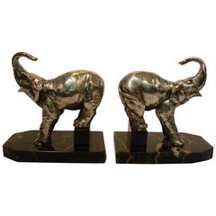 Art Deco Elephants Bookends, France, 1920s 10