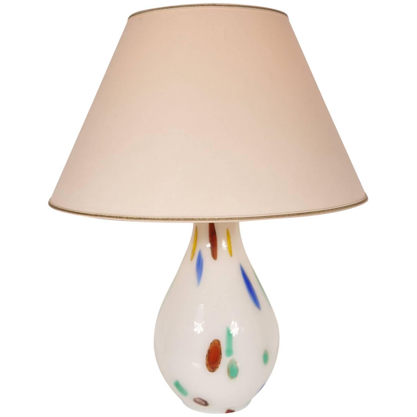 Tischlampe aus Muranoglas von Dino Martens für Aureliano Toso, Italien, um 1960
