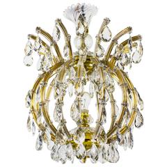 Vintage French Cage Crystal Chandelier, Mid-Century